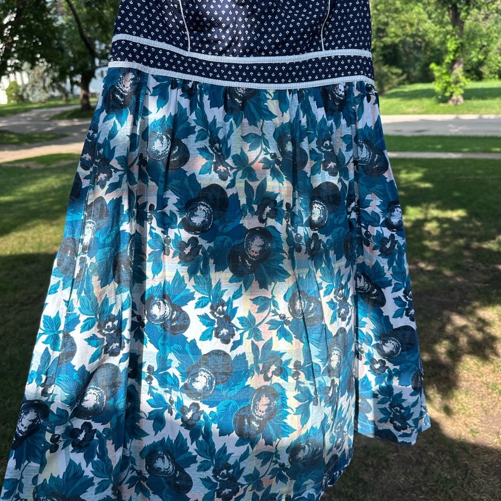 Strapless Kimchi Blue Floral Blue Women's Dress